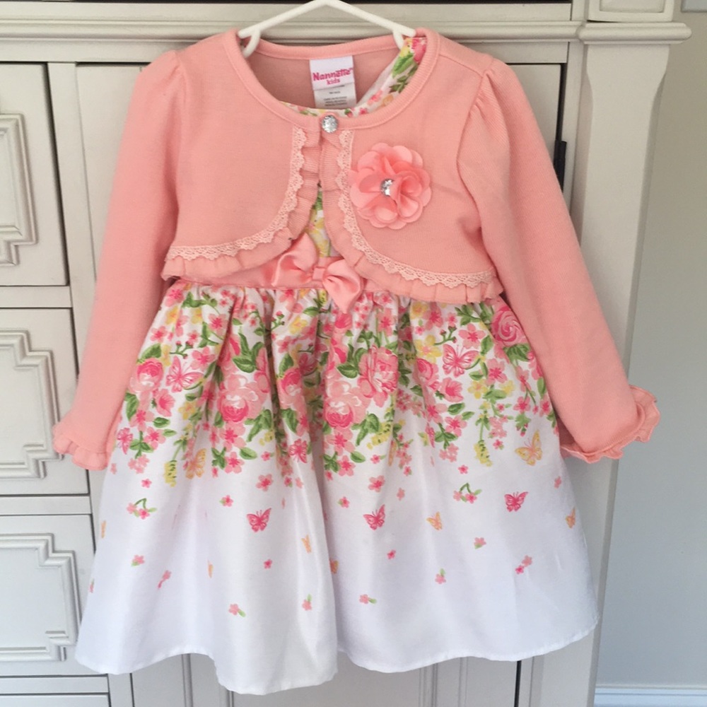 Beautiful 3T Nanette kids dress with cardigan